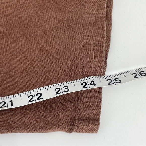 Alexandra Bartlett Linen Wide-Leg Pants – Brown, Size 2 - Picture 9 of 9